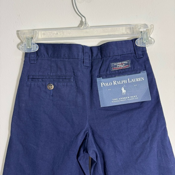 Polo By Ralph Lauren Boys Navy The Andrew Pants Size 6 Pleated Front NWT - Picture 4 of 6